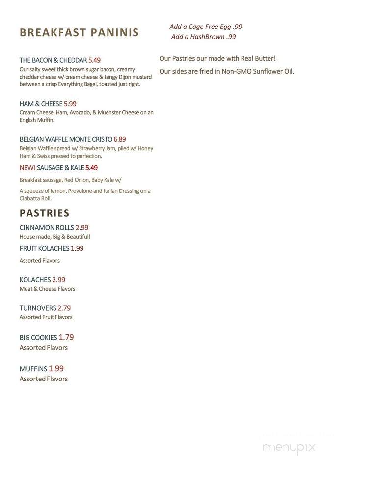 Major Bean Coffee & Sandwich - Red River, NM menu_pic