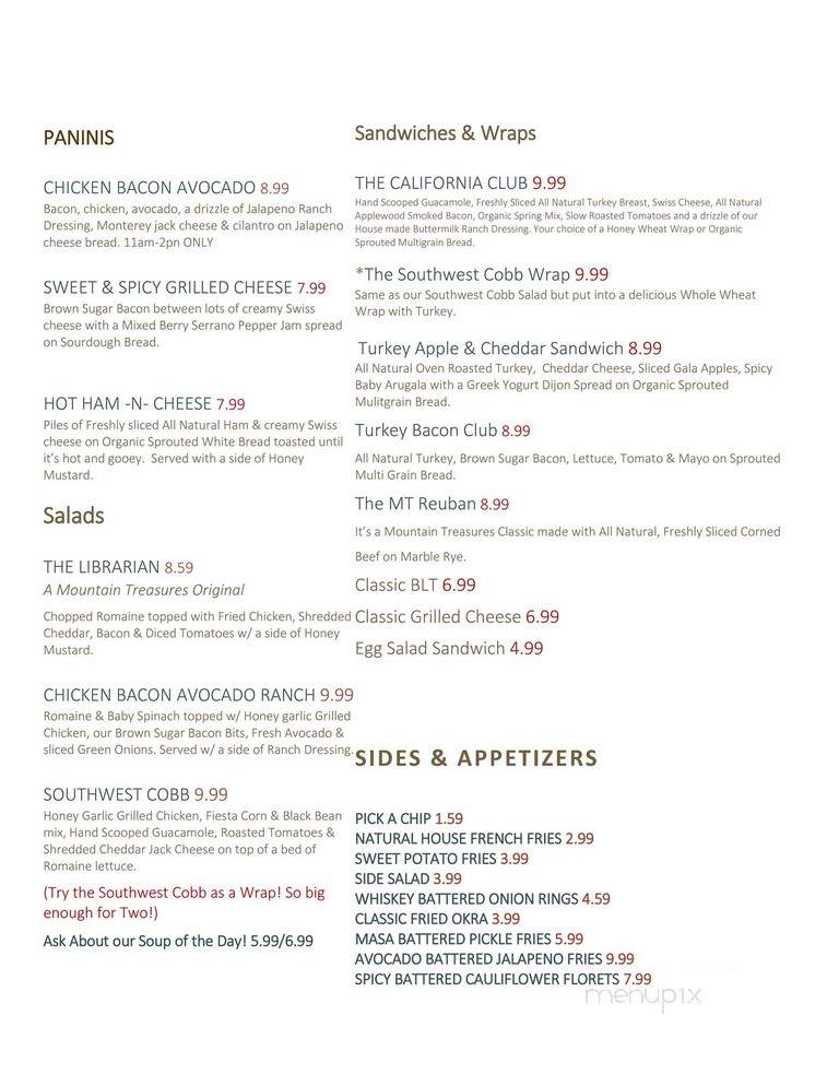 Major Bean Coffee & Sandwich - Red River, NM menu_pic