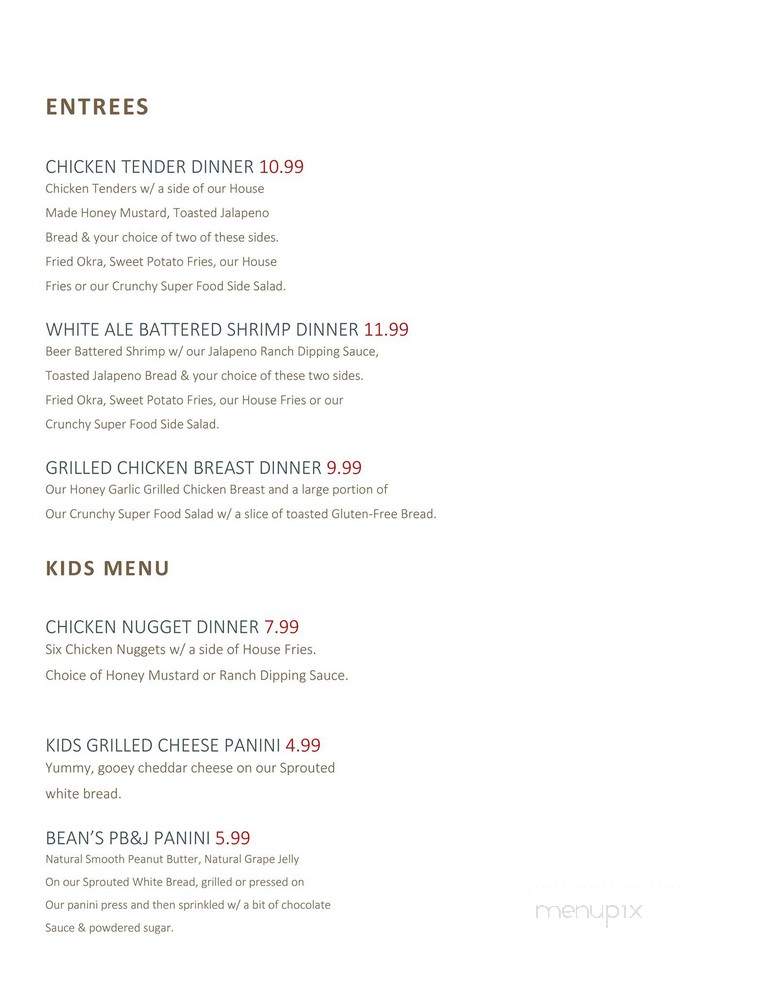 Major Bean Coffee & Sandwich - Red River, NM menu_pic