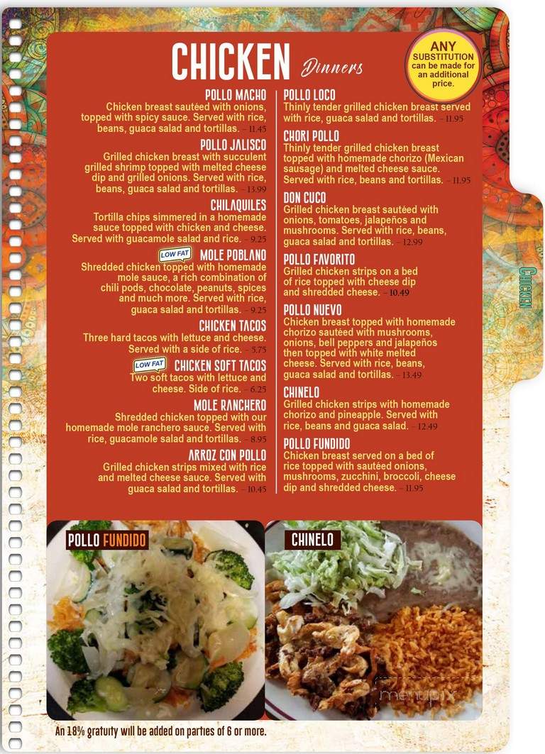 Las Tapatias Mexican - Sidney, OH menu_pic