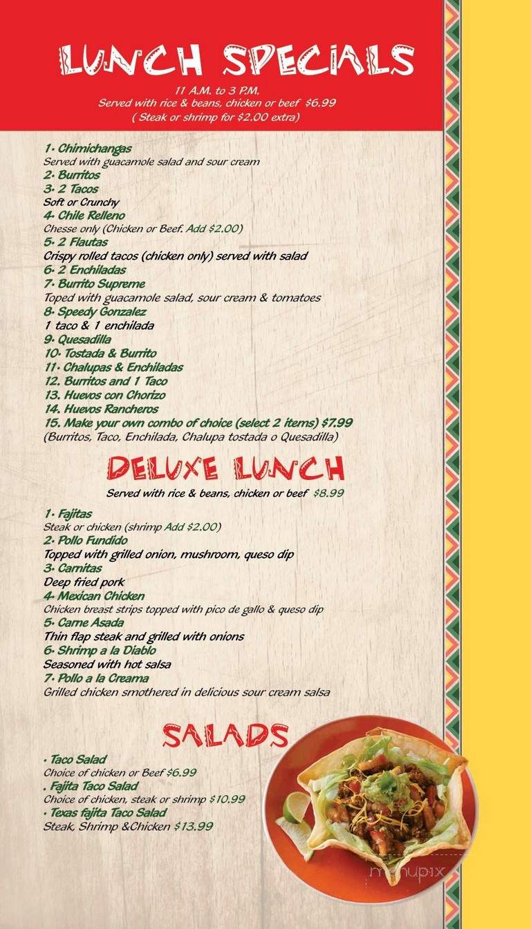Armando's Mexican Bar And Grill - Live Oak, FL menu_pic