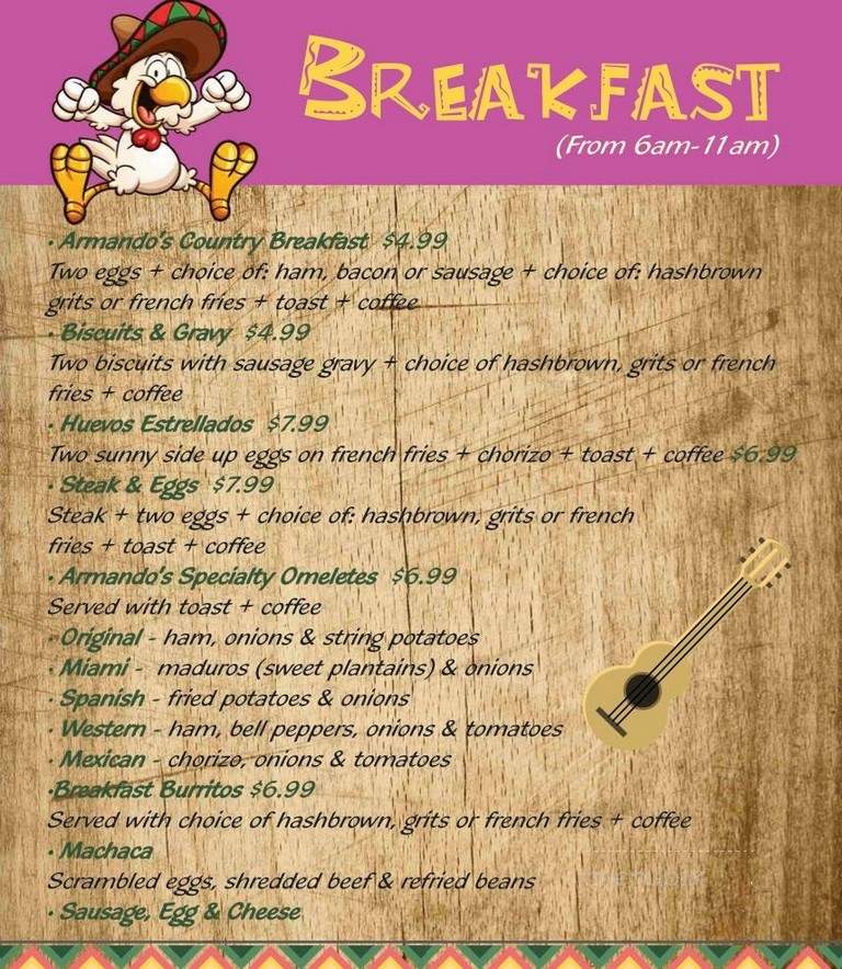 Armando's Mexican Bar And Grill - Live Oak, FL menu_pic