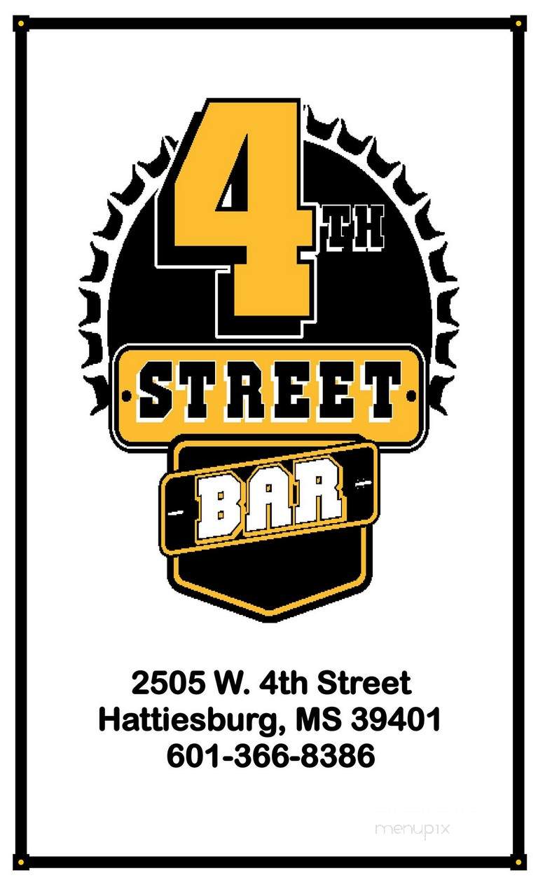 4th Street Bar - Hattiesburg, MS menu_pic