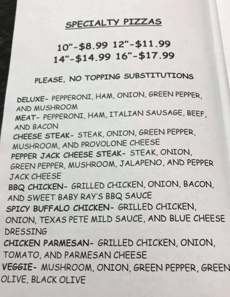 Pit Stop Pizza - Crossville, TN menu_pic