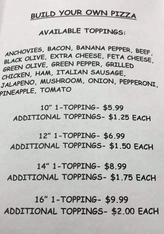 Pit Stop Pizza - Crossville, TN menu_pic