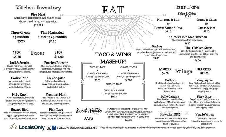 Locals Only - Missoula, MT menu_pic