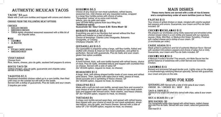 Provecho Mexican Grill - Lower Moreland Township, PA menu_pic