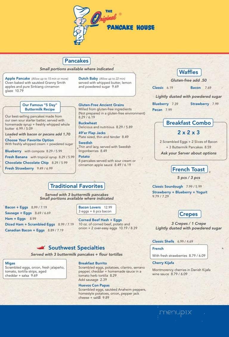 The Original Pancake House - Tyler, TX menu_pic