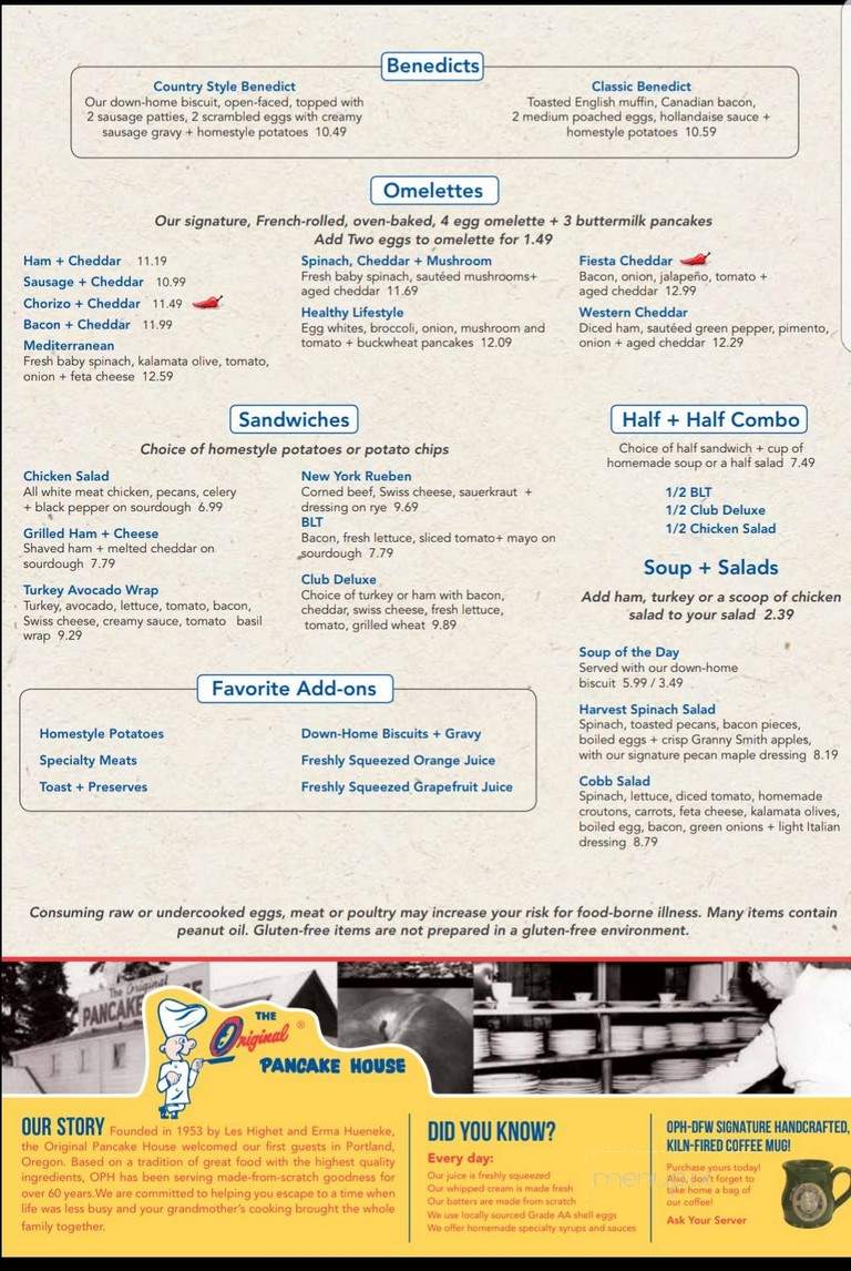The Original Pancake House - Tyler, TX menu_pic