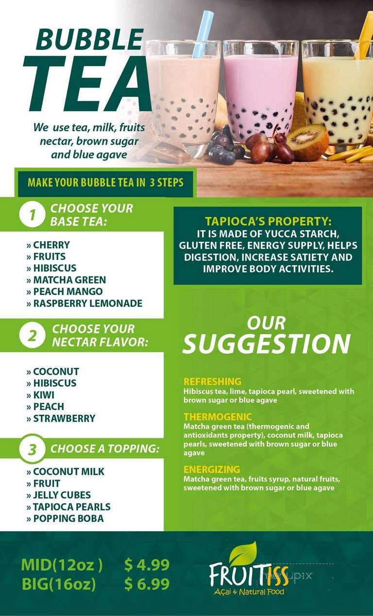 Fruitiss Acai Cafe & Tapioca - Orlando, FL menu_pic