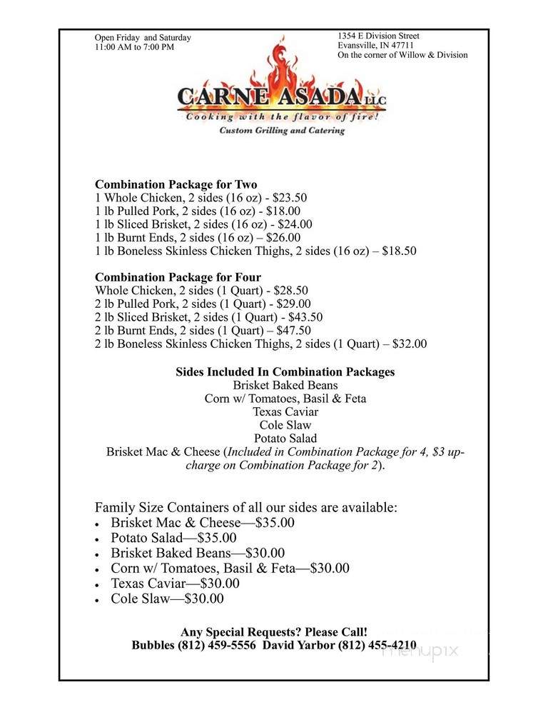 Carne Asada - Evansville, IN menu_pic