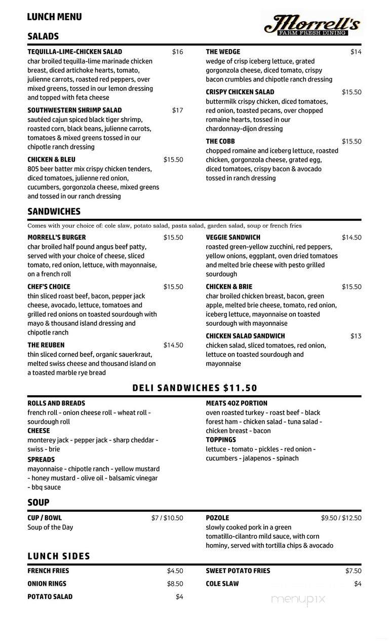 Morrels Farm Fresh Dining - Buellton, CA menu_pic