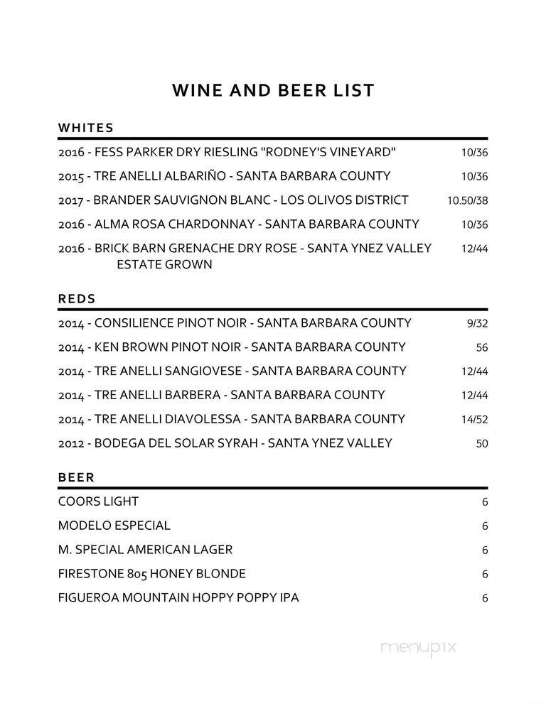 Morrels Farm Fresh Dining - Buellton, CA menu_pic