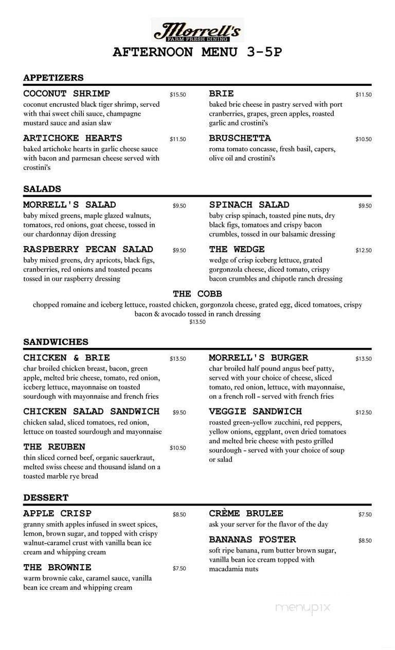 Morrels Farm Fresh Dining - Buellton, CA menu_pic