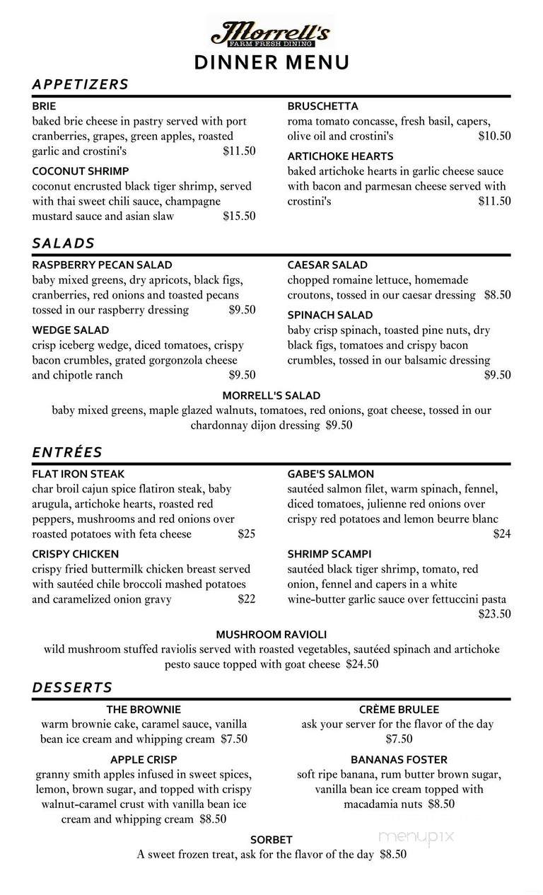 Morrels Farm Fresh Dining - Buellton, CA menu_pic