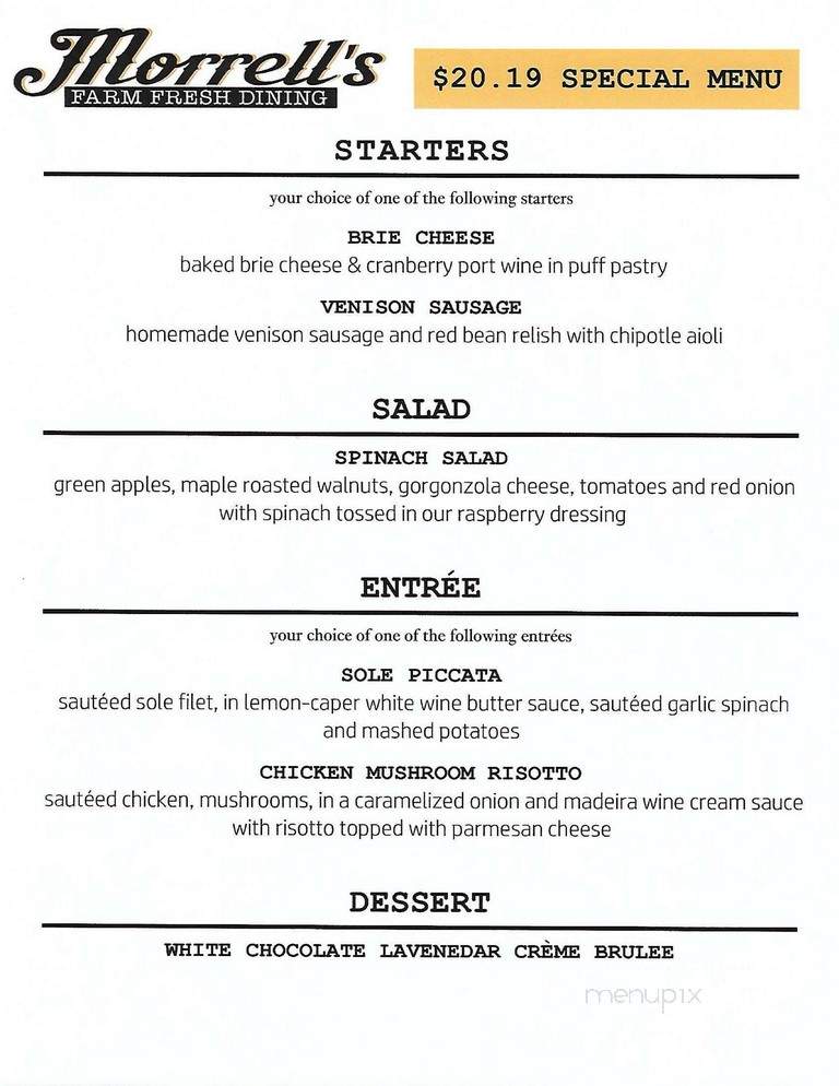 Morrels Farm Fresh Dining - Buellton, CA menu_pic