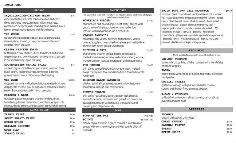 Morrels Farm Fresh Dining - Buellton, CA menu_pic