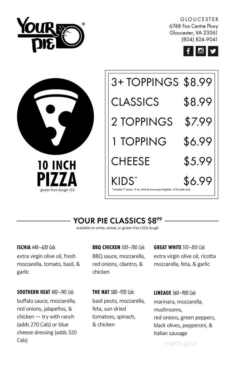 Your Pie - Gloucester, VA menu_pic