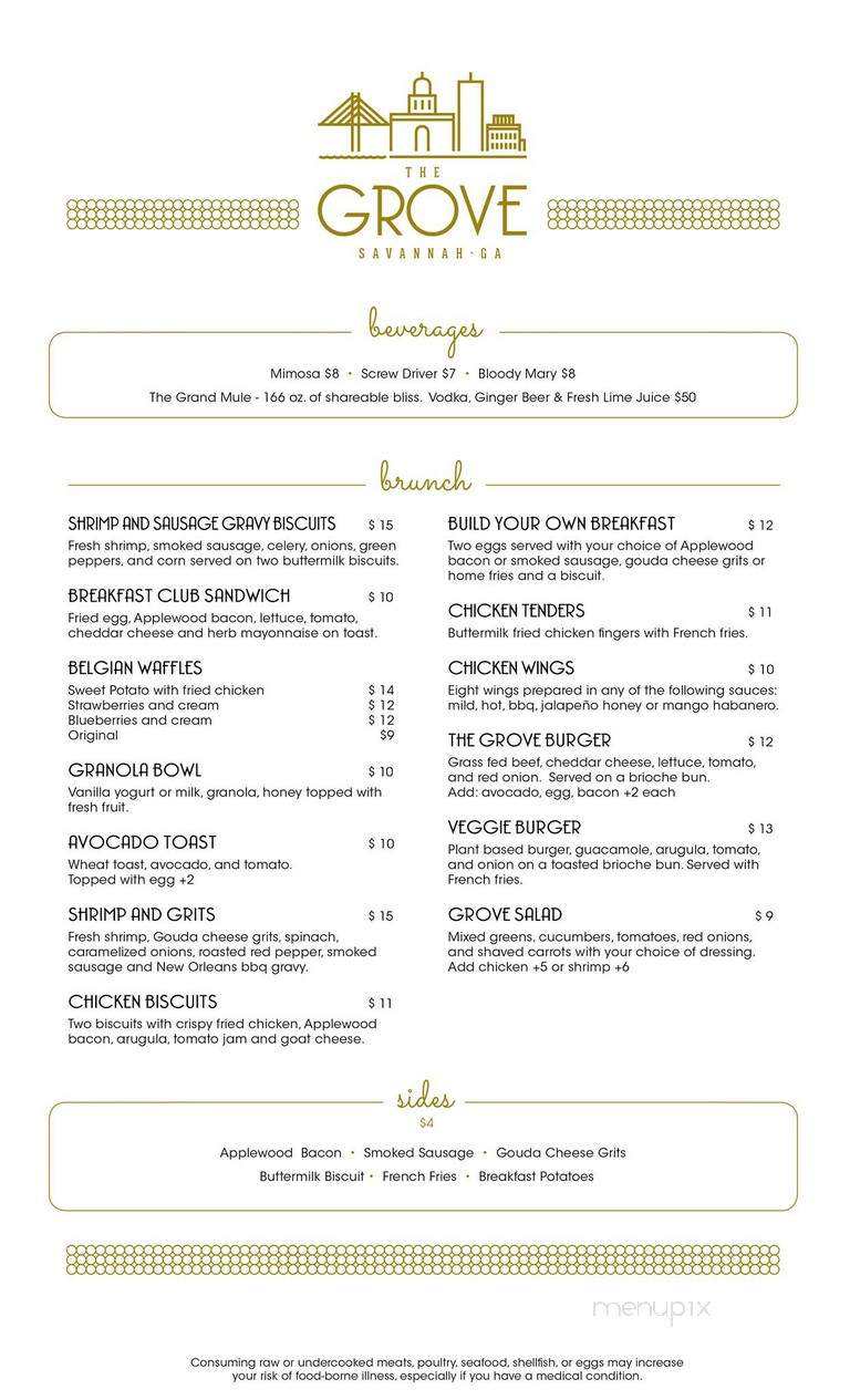 The Grove - Savannah, GA menu_pic