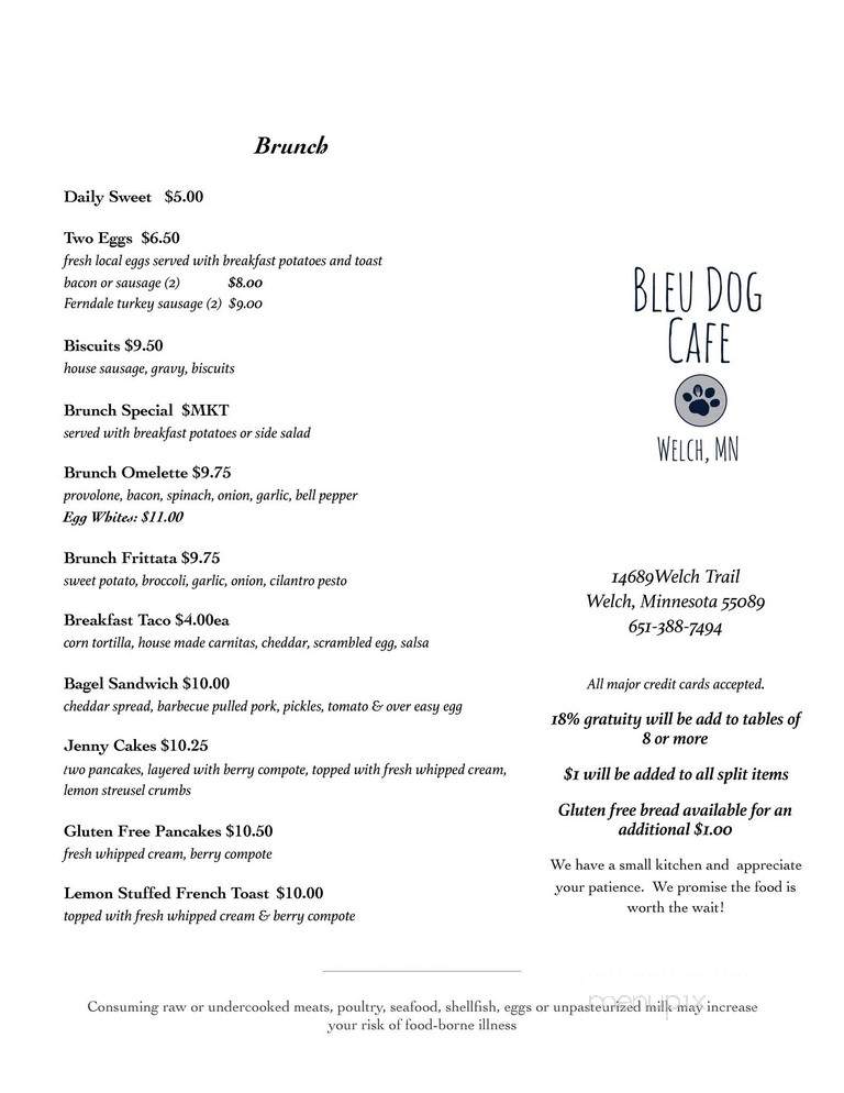 The Bleu Dog Cafe - Welch, MN
