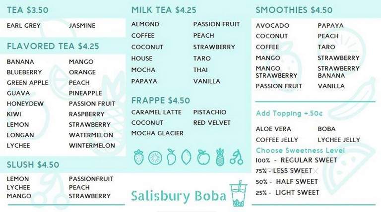 Salisbury Boba - Salisbury, MD menu_pic