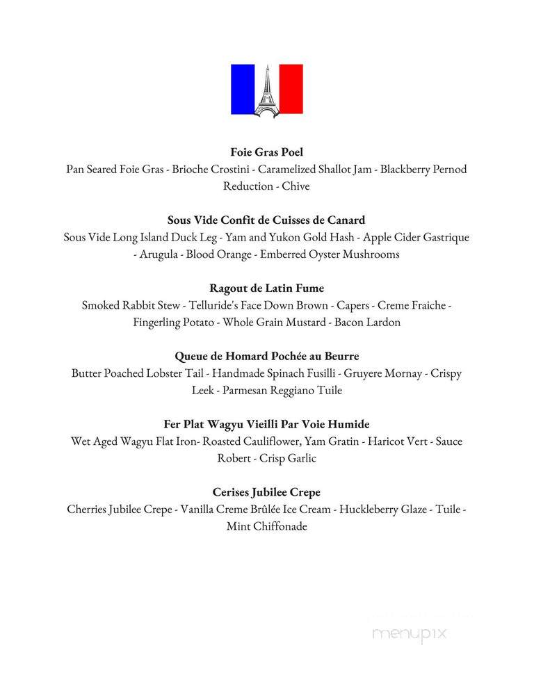 The Tunnel - Telluride, CO menu_pic