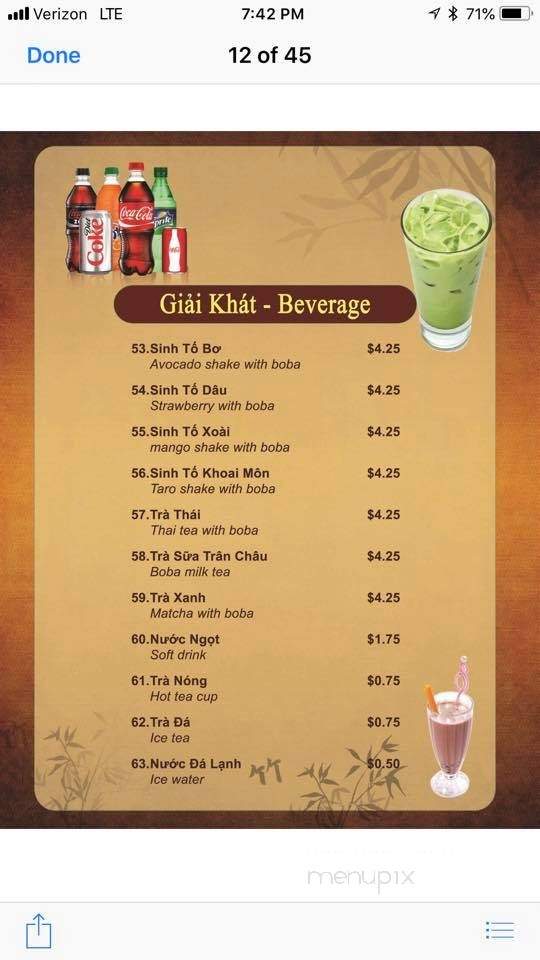 Pho Restaurant - Sneads Ferry, NC menu_pic