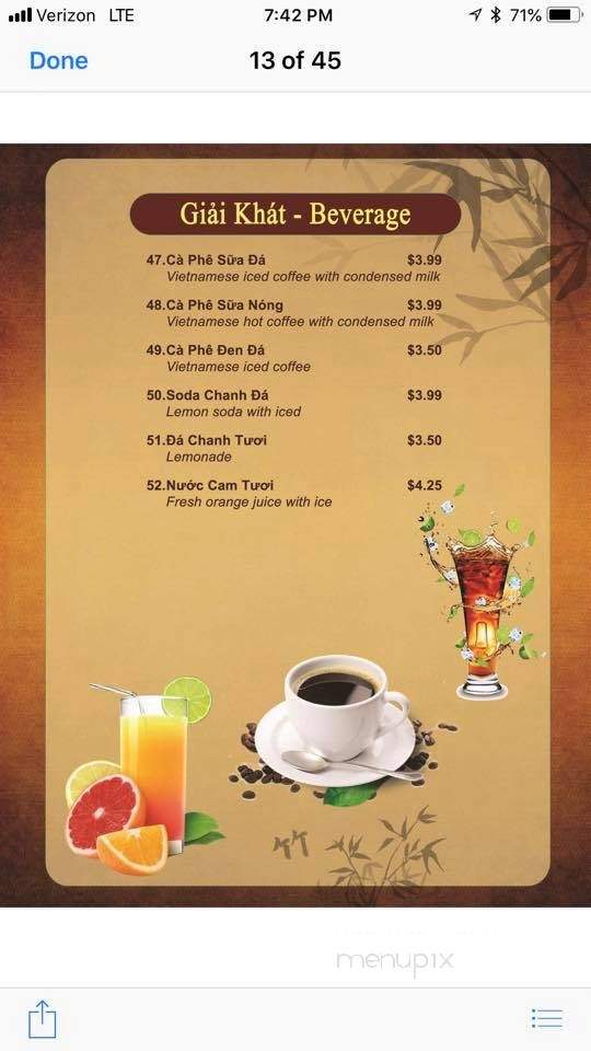 Pho Restaurant - Sneads Ferry, NC menu_pic