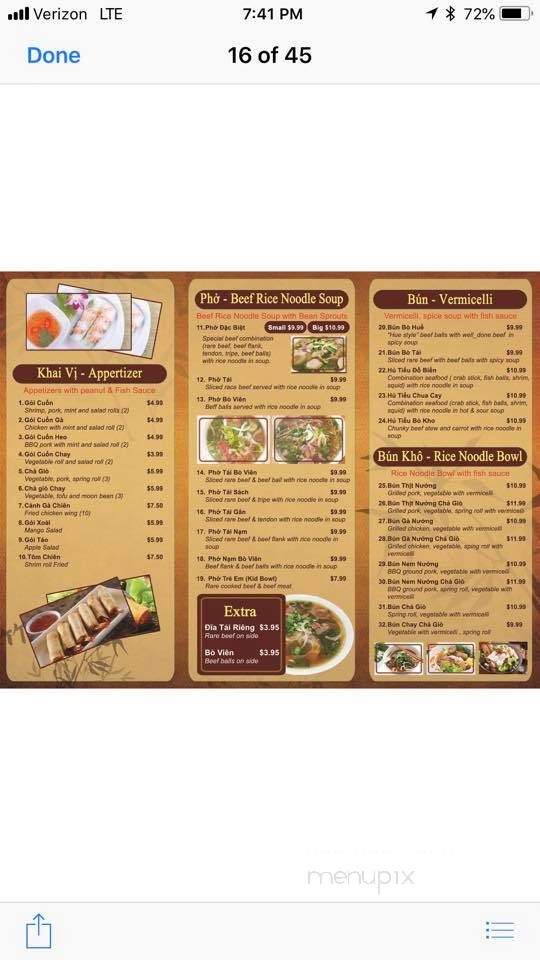 Pho Restaurant - Sneads Ferry, NC menu_pic