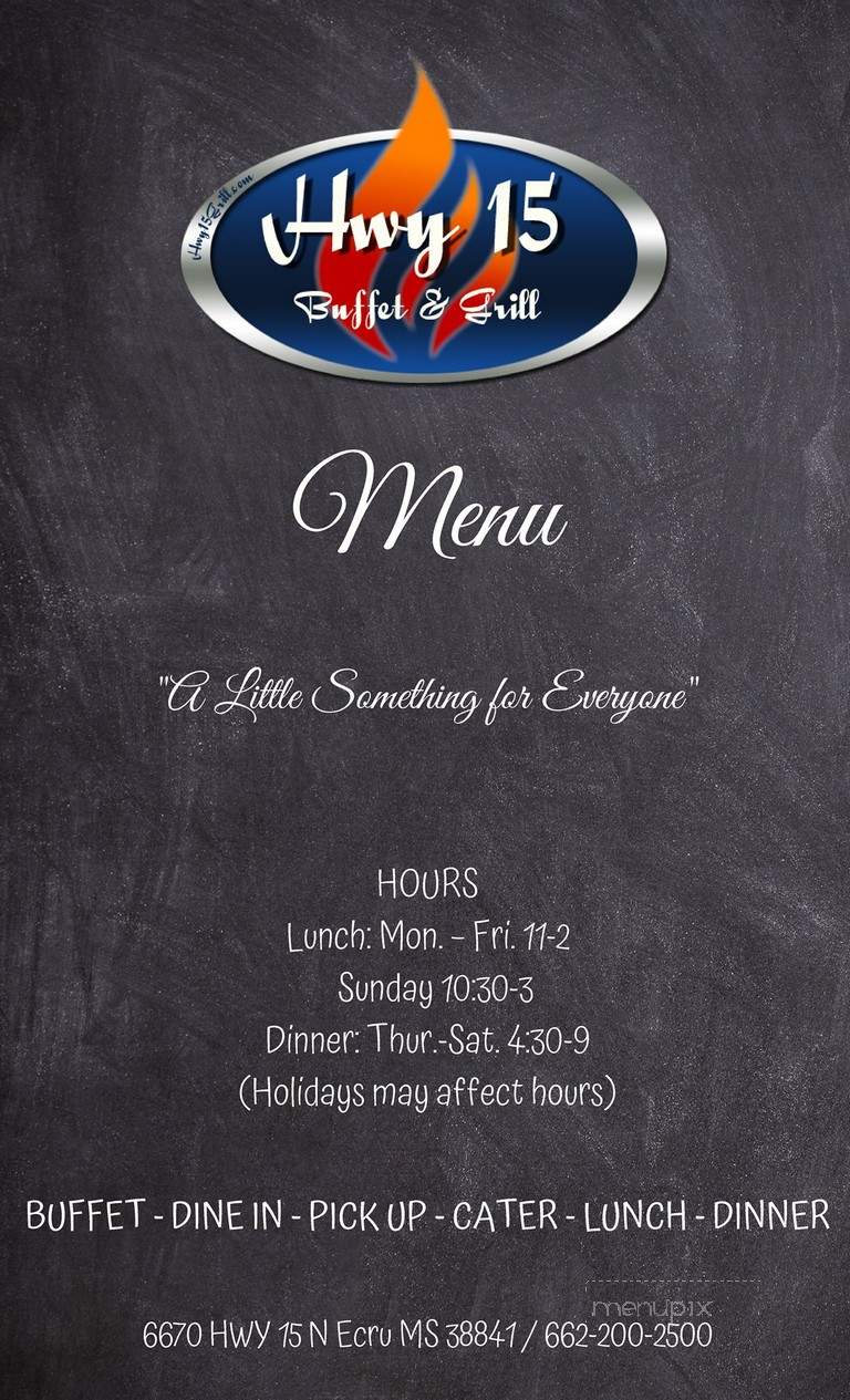 Hwy 15 Grill - Ecru, MS menu_pic