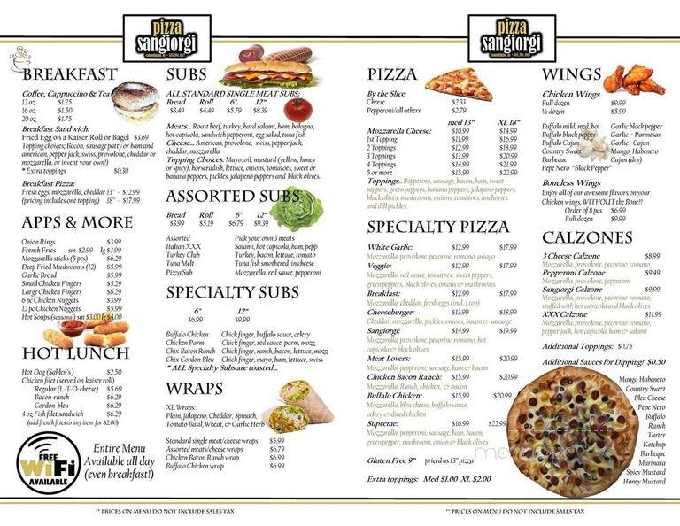 Pizza Sangiorgi - Canandaigua, NY menu_pic