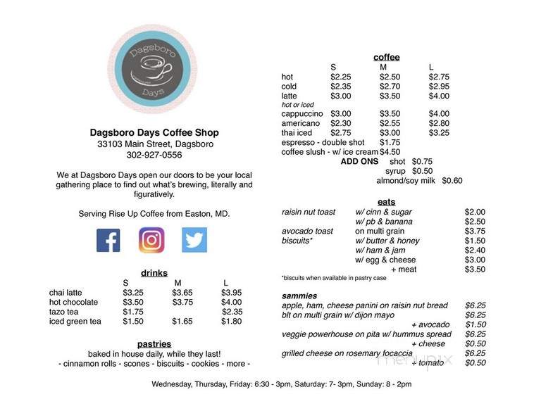 Dagsboro Days - Dagsboro, DE menu_pic