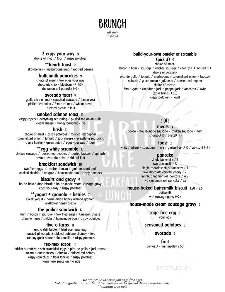 Hearth Cafe - Mansfield, TX menu_pic