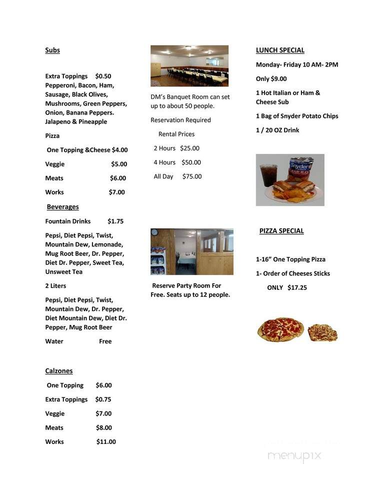 DM's Pizza Shop - Parkersburg, WV menu_pic