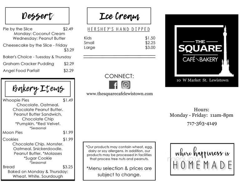 The Square Cafe and Bakery - Lewistown, PA