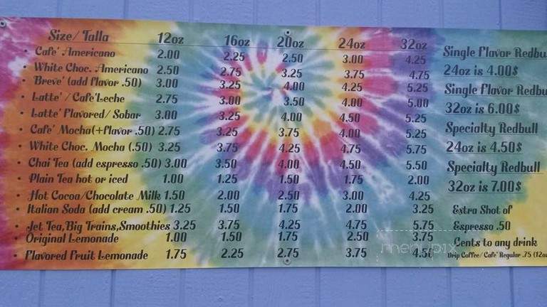 Peace Love & Coffee - Grandview, WA menu_pic