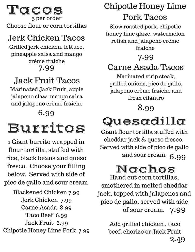 Soul Rebel Cocina - Philadelphia, PA menu_pic