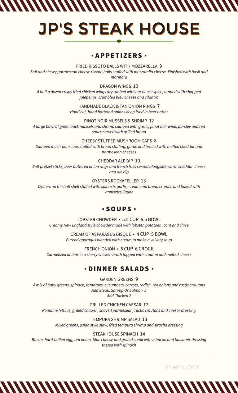 Jp's Steakhouse - Southampton, MA menu_pic
