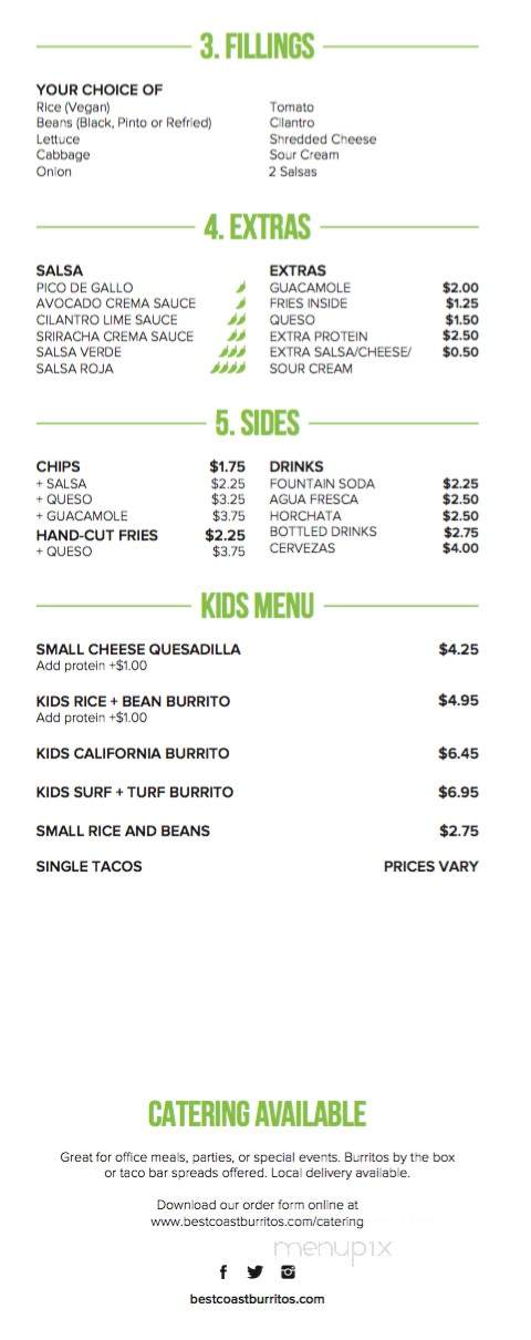 Best Coast Burritos - Oakland, CA menu_pic