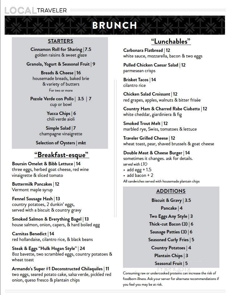 Local Traveler - Dallas, TX menu_pic