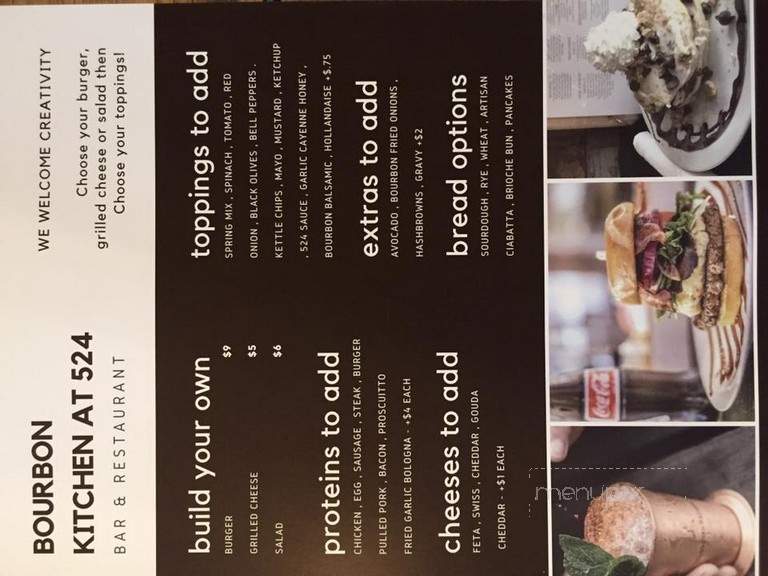 Bourbon Kitchen At 524 - Shelbyville, KY menu_pic