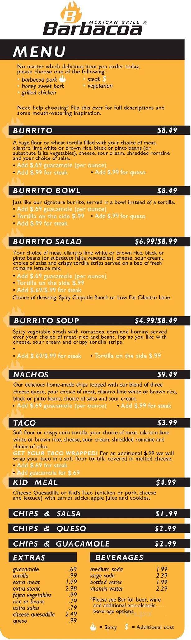 Barbacoa Mexican Grill - Panama City Beach, FL menu_pic