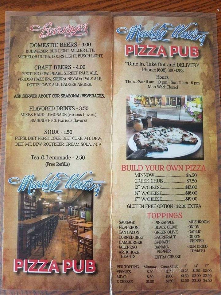 Muddy Waters Pizza Pub - Prairie du Chien, WI menu_pic