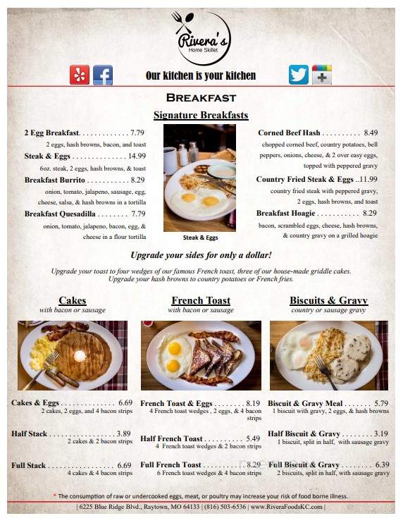 Rivera's Home Skillet - Raytown, MO menu_pic