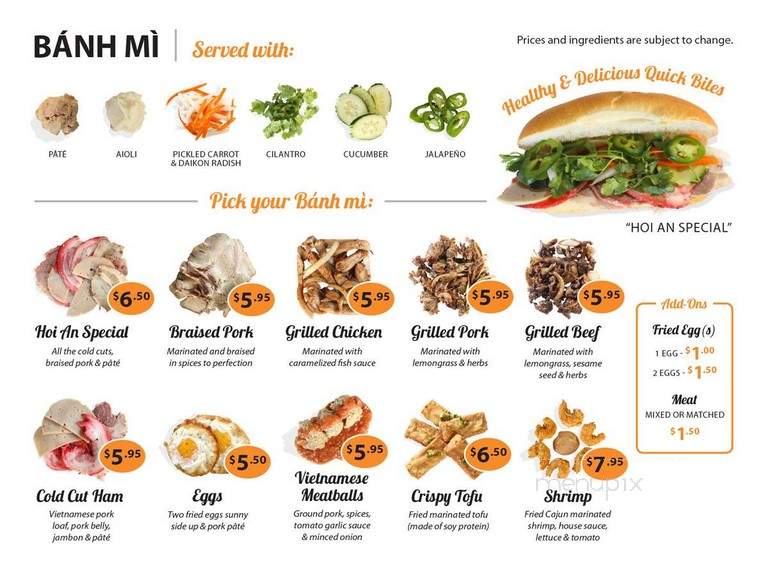 Banh Mi Hoi An - San Diego, CA menu_pic
