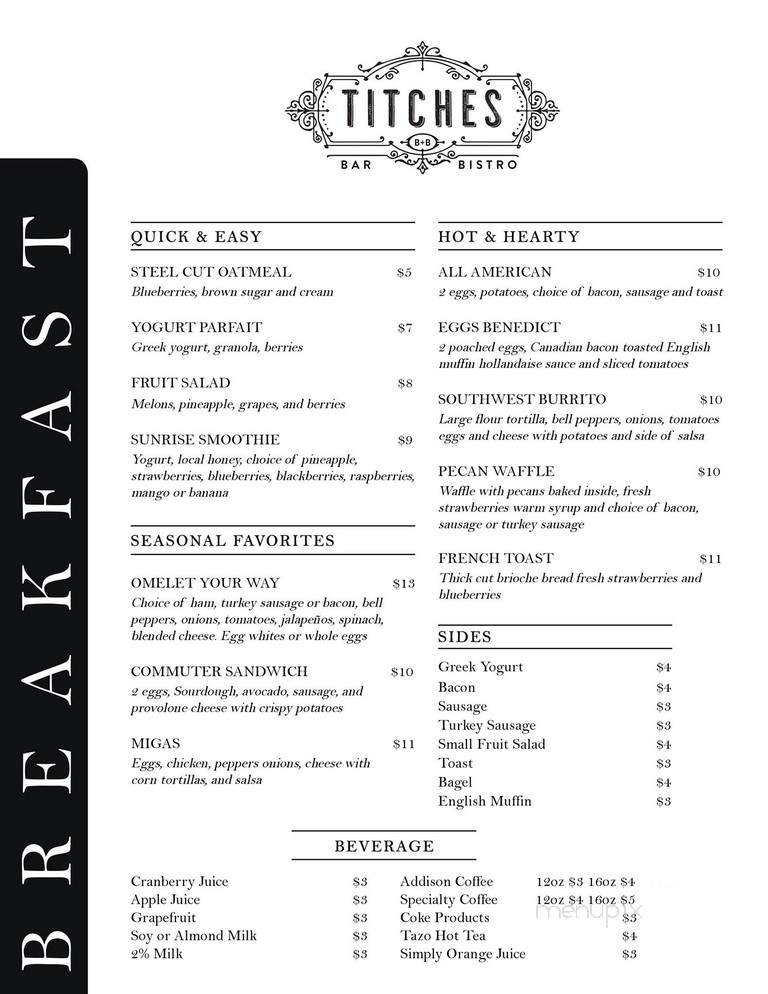Titches Lobby Bar and Bistro - Dallas, TX menu_pic