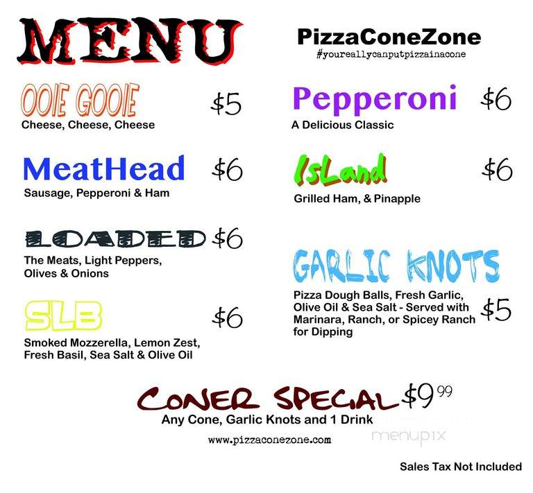 Pizza Cone Zone - Layton, UT menu_pic