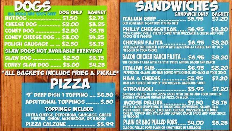 The Blue Moose - Delphi, IN menu_pic