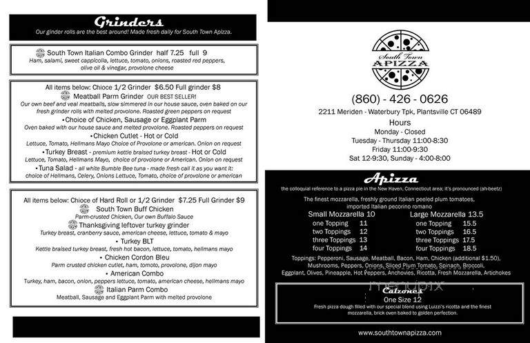 South Town Apizza - Southington, CT menu_pic