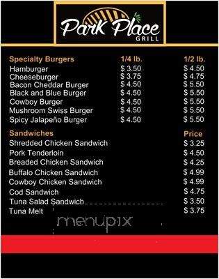 Park grill menu